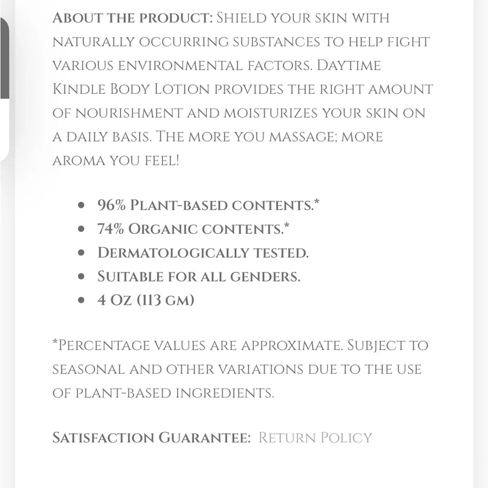 KUSUM Daytime Kindle Body Lotion New